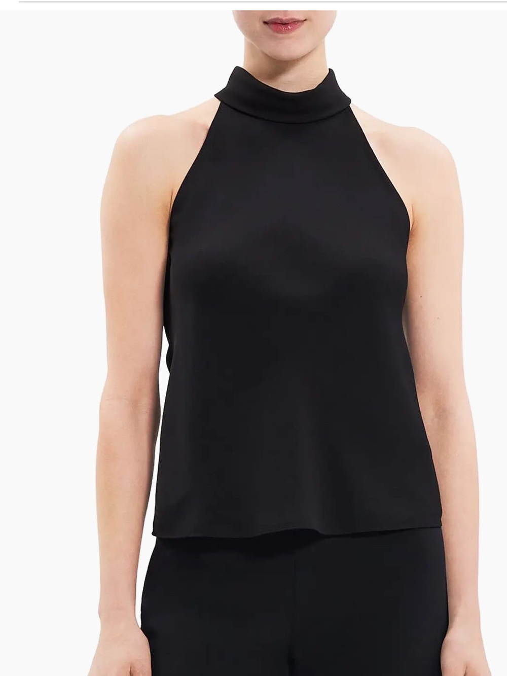 Theory Rolled Neck Halter Top - Black - Women’s Sz Small - Picture 4 of 5